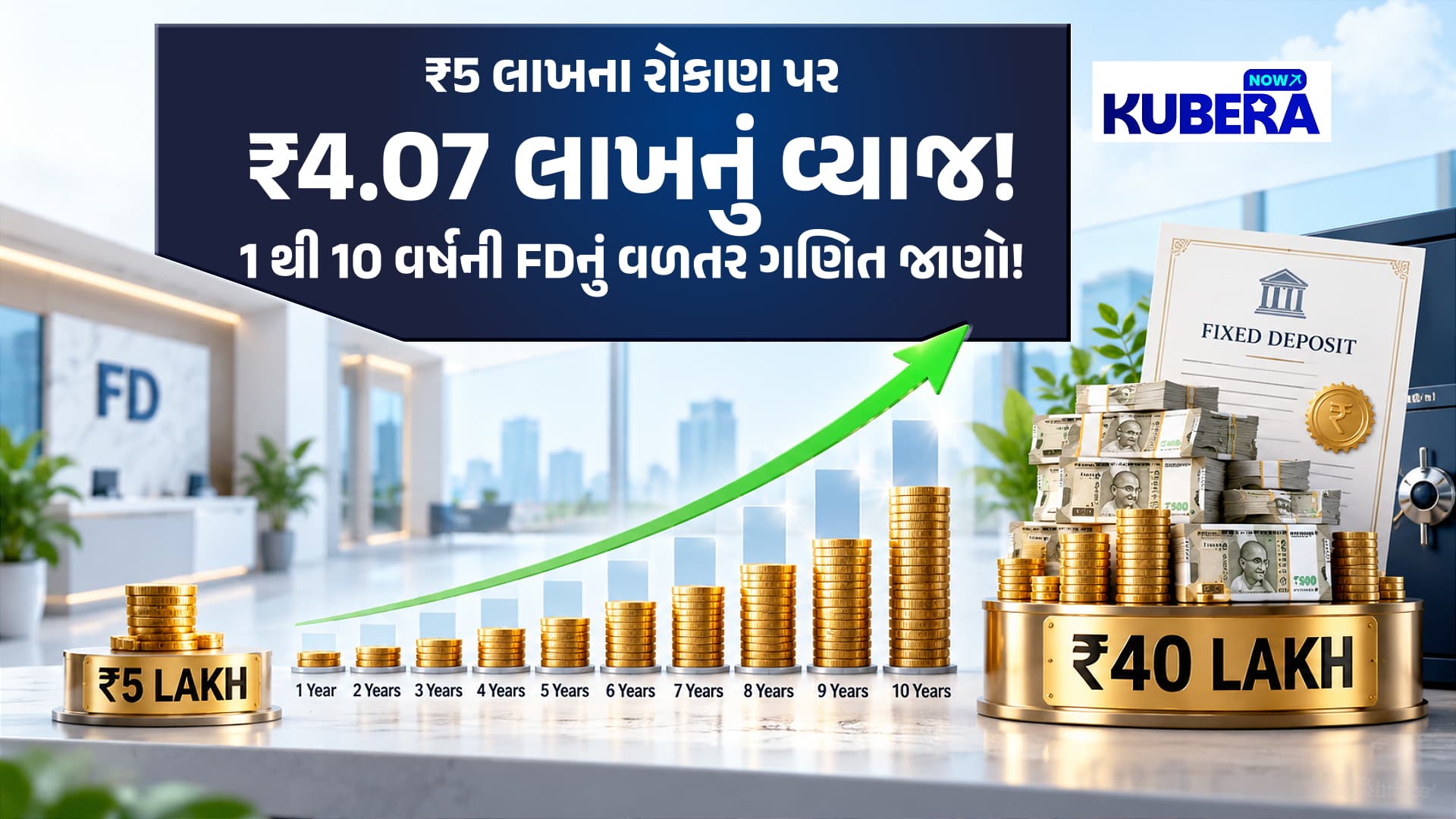 PNB FD Rates 2026: ₹5 લાખના રોકાણ પર ₹4.07 લાખનું વ્યાજ! 1 થી 10 વર્ષની FDનું વળતર ગણિત જાણો!