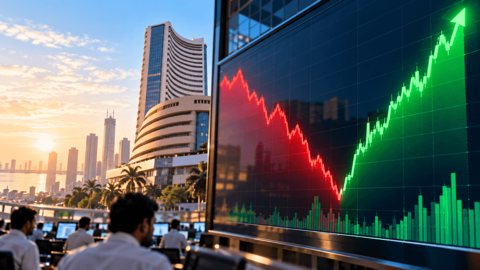 Market Rebound Over Financial District